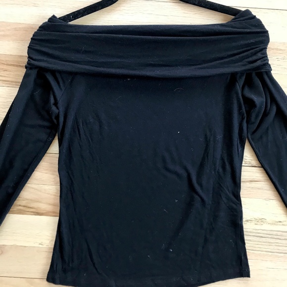 BP. Off the Shoulder Top Black Long Sleeve Shirt - Picture 7 of 8